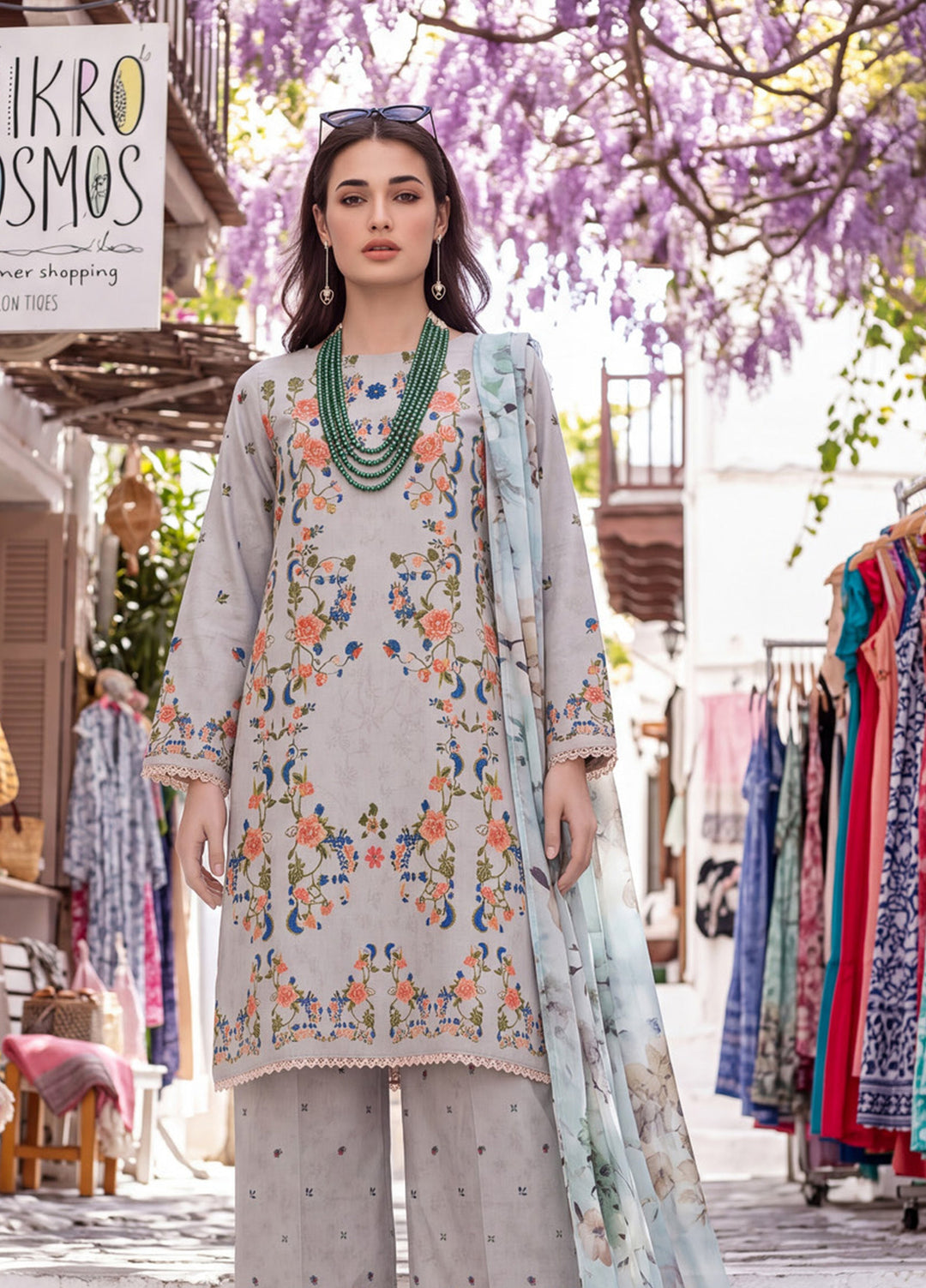 Coco by Al Zohaib Unstitched Printed Cambric 3 Piece Suit AZ26UCC D-08 - Casual Collection