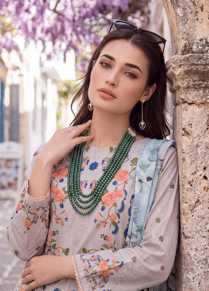 Coco by Al Zohaib Unstitched Printed Cambric 3 Piece Suit AZ26UCC D-08 - Casual Collection