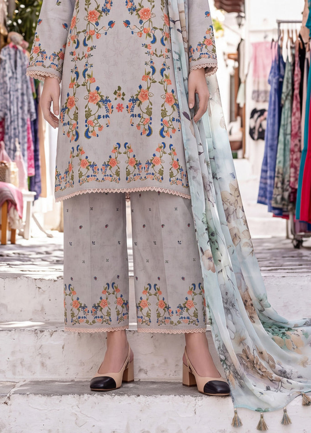 Coco by Al Zohaib Unstitched Printed Cambric 3 Piece Suit AZ26UCC D-08 - Casual Collection