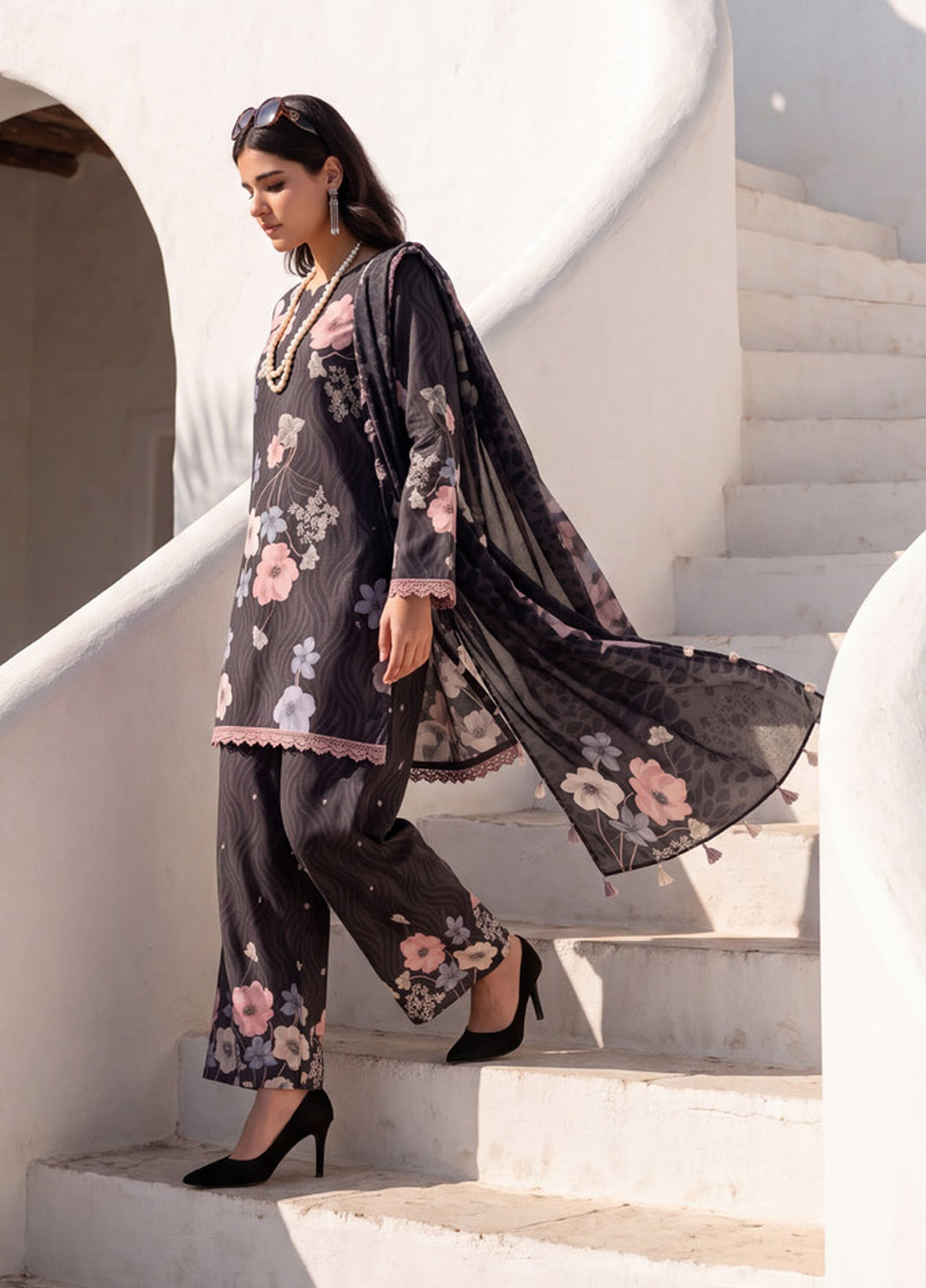 Coco by Al Zohaib Unstitched Printed Cambric 3 Piece Suit AZ26UCC D-09 - Casual Collection
