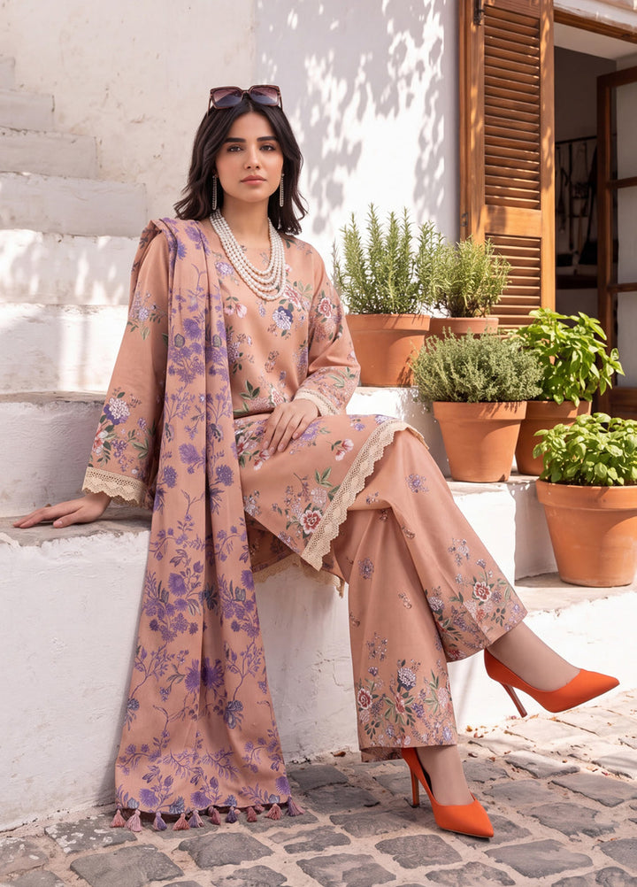 Coco by Al Zohaib Unstitched Printed Cambric 3 Piece Suit AZ26UCC D-10 - Casual Collection