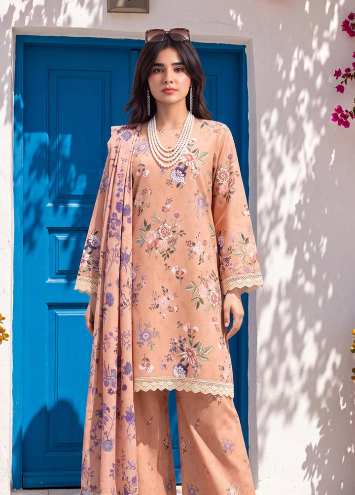 Coco by Al Zohaib Unstitched Printed Cambric 3 Piece Suit AZ26UCC D-10 - Casual Collection