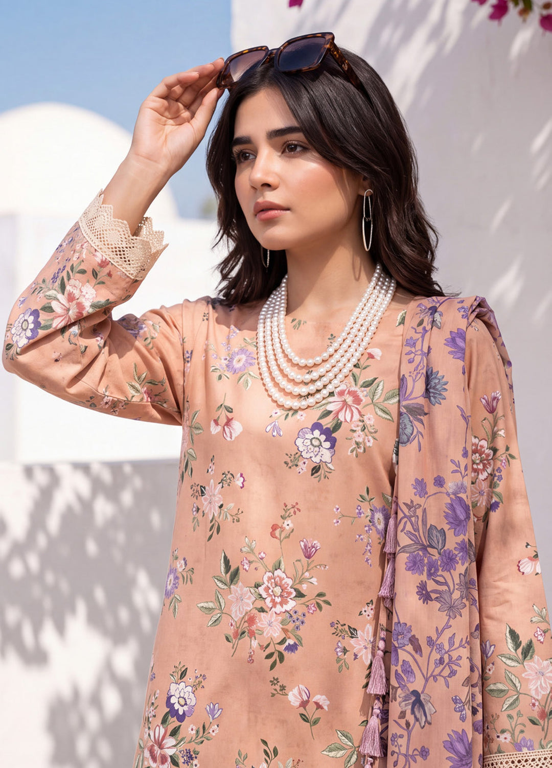 Coco by Al Zohaib Unstitched Printed Cambric 3 Piece Suit AZ26UCC D-10 - Casual Collection
