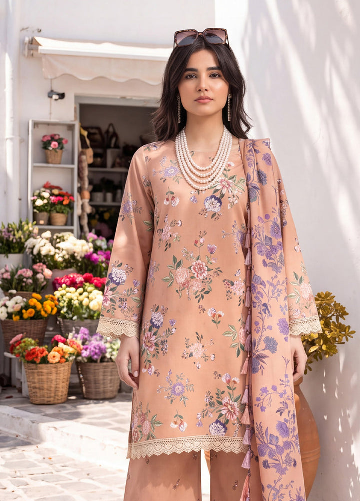Coco by Al Zohaib Unstitched Printed Cambric 3 Piece Suit AZ26UCC D-10 - Casual Collection