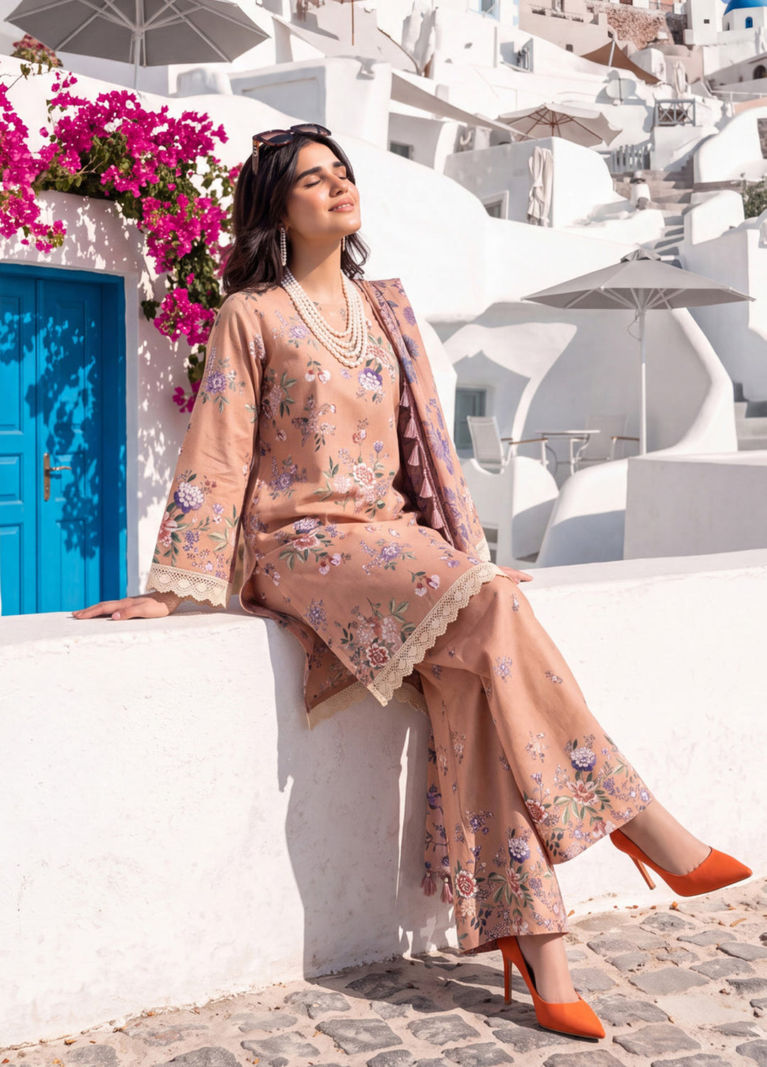 Coco by Al Zohaib Unstitched Printed Cambric 3 Piece Suit AZ26UCC D-10 - Casual Collection