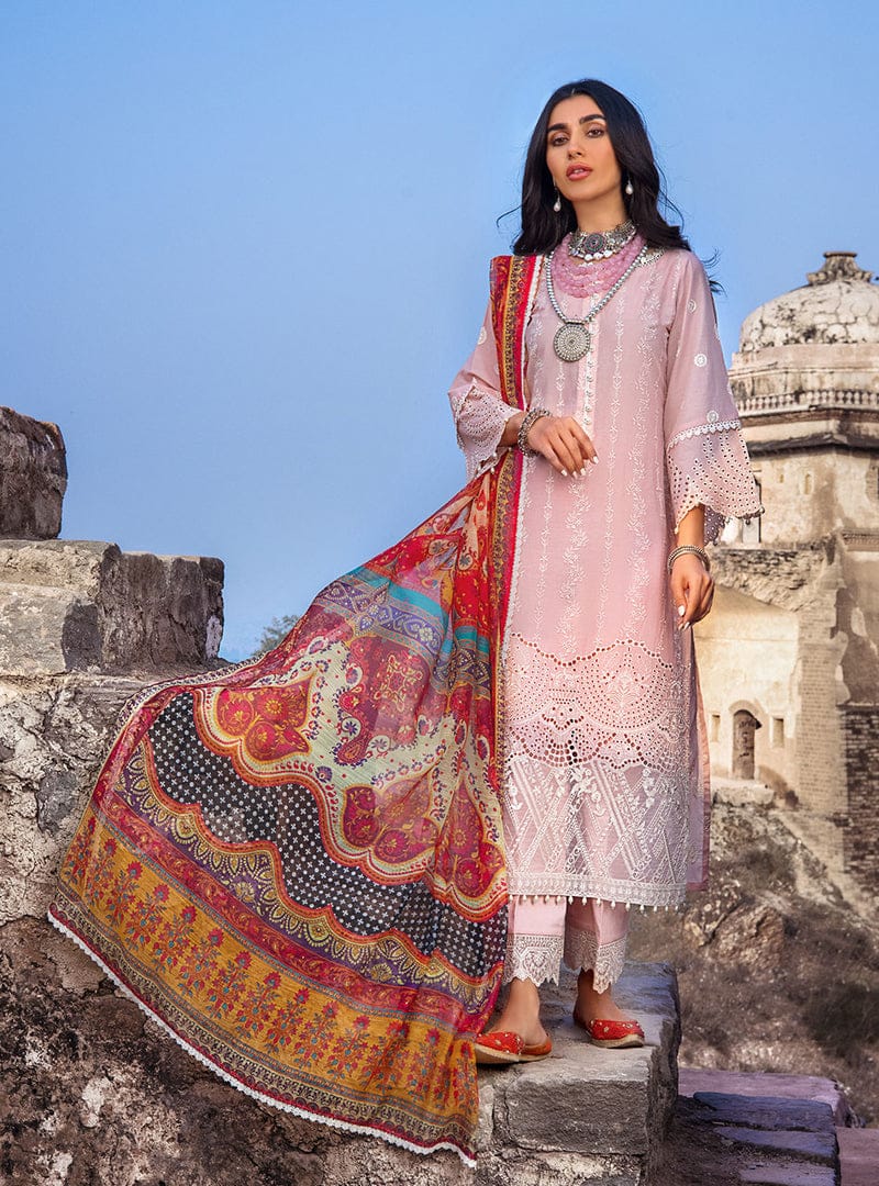 Zainab Chottani Embroidered Chikankari Suits Unstitched 3 Piece ZC22CK Gulnoor 5B - Luxury Collection