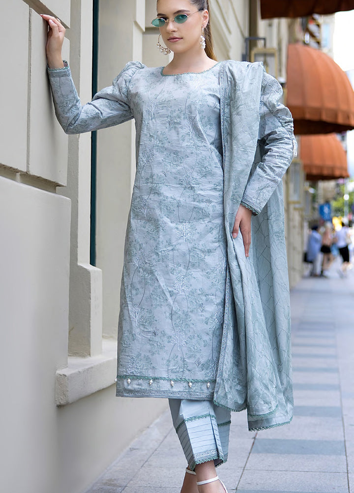Al Zohaib Dhagakari Unstitched Embroidered Lawn 3 Piece Suit AZ26UD D-08 - Casual Collection