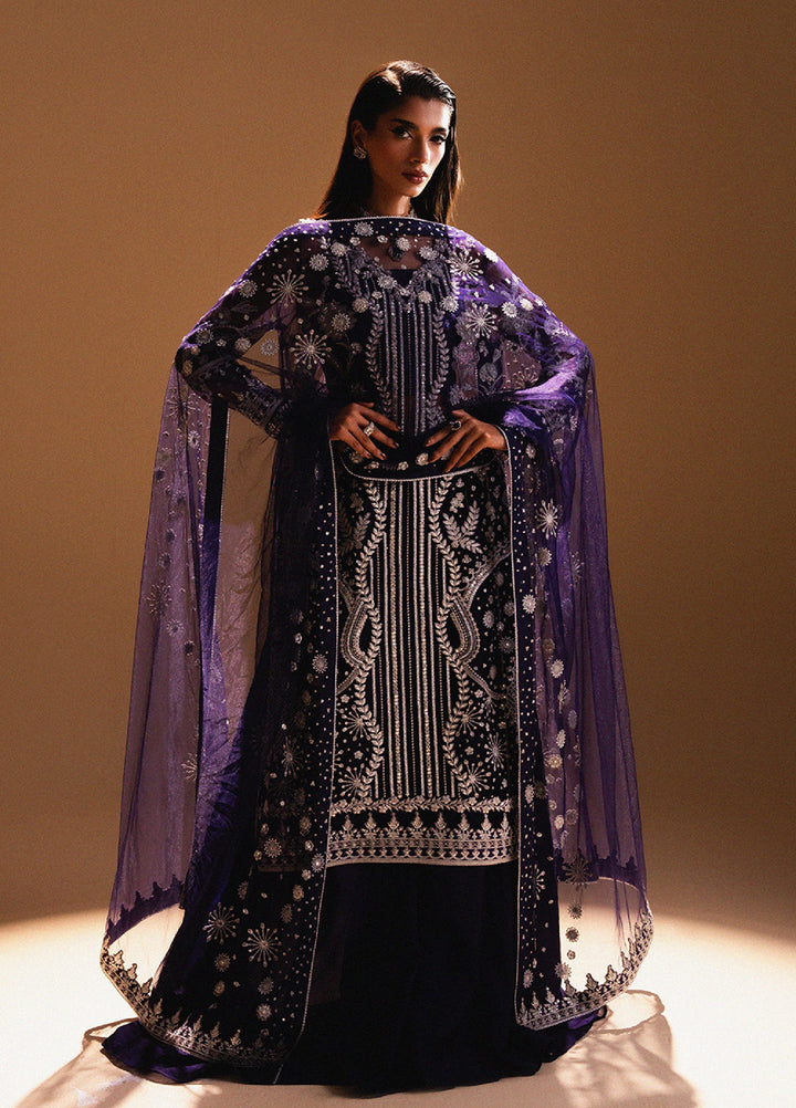 Afsanay by Zariya Luxury Embroidered Unstitched Chiffon 3 Piece Suits ZRY25LF D1 ZB50039 - Festive Collection