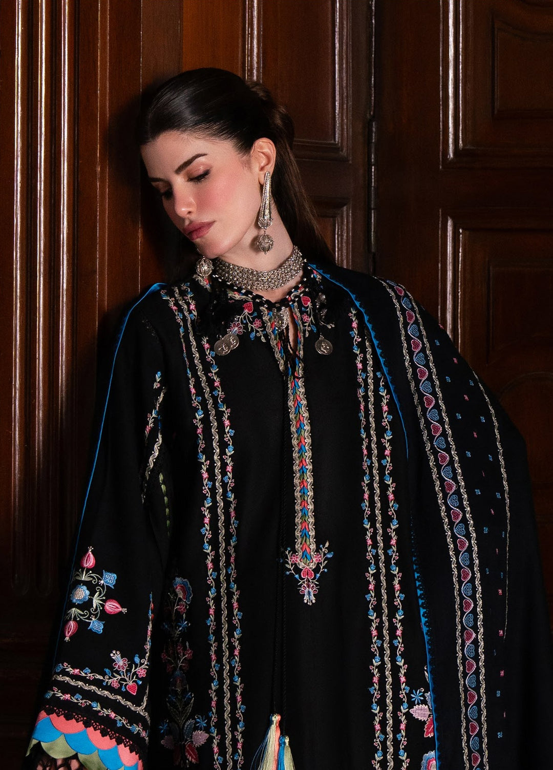 Dulzura by Bin Ilyas Unstitched Embroidered Leather Peach 3 Piece Suit BI26UPD 1021A - Leather Collection