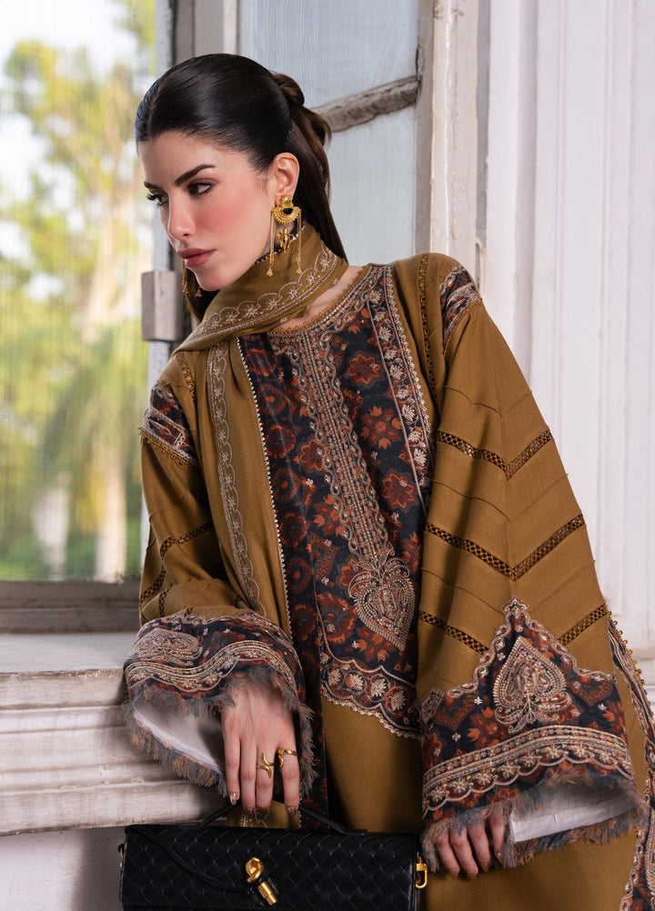 Dulzura by Bin Ilyas Unstitched Embroidered Leather Peach 3 Piece Suit BI26UPD 1027B - Leather Collection