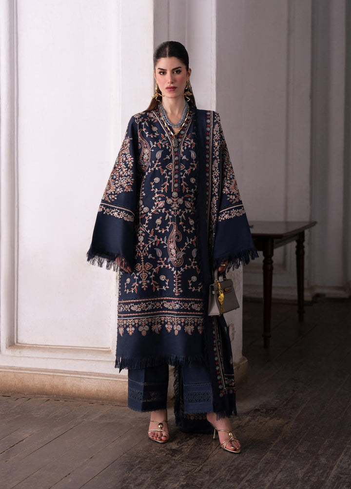 Dulzura by Bin Ilyas Unstitched Embroidered Leather Peach 3 Piece Suit BI26UPD 1022B - Leather Collection