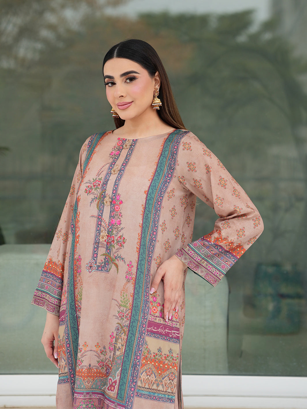 TNG Women Luxury Pret Printed Crepe 2 Piece Suit Aina - Casual Collection