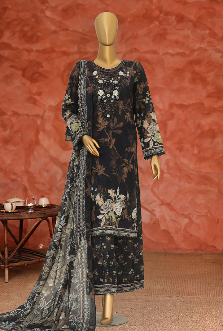 Elegant by HZ Textiles Unstitched Embroidered Lawn 3 Piece Suit EC-1043 Festive Collection