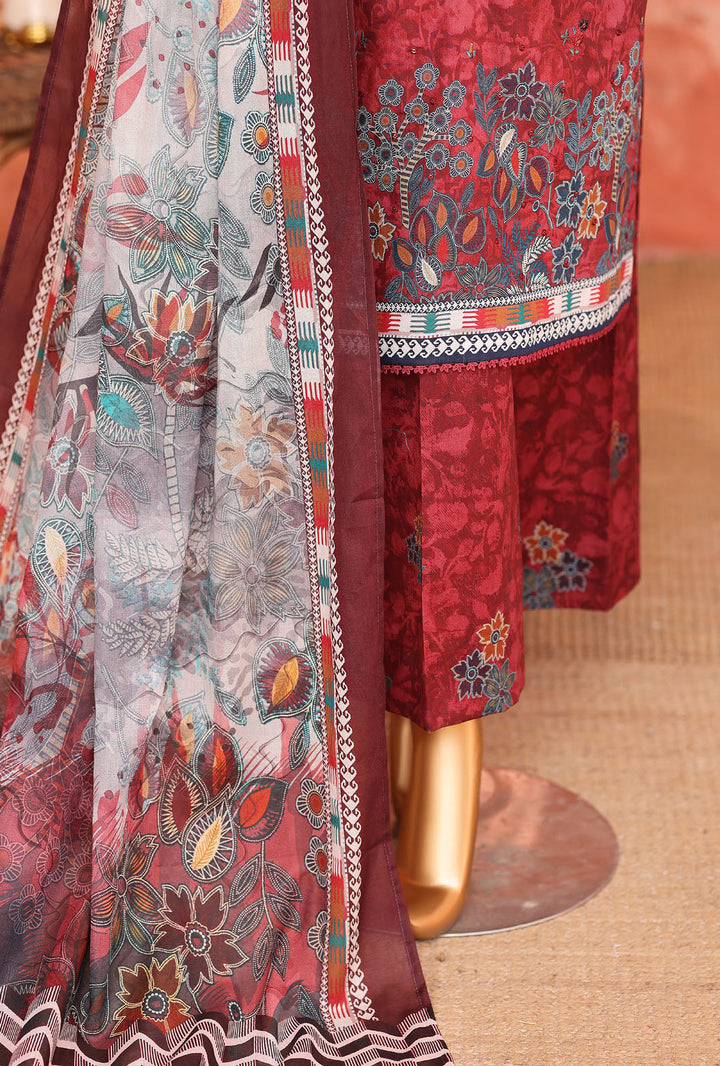 Elegant by HZ Textiles Unstitched Embroidered Lawn 3 Piece Suit EC-1049 Festive Collection
