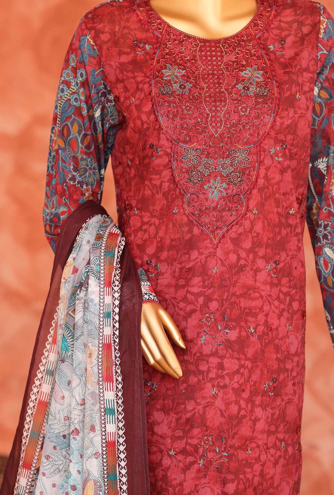 Elegant by HZ Textiles Unstitched Embroidered Lawn 3 Piece Suit EC-1049 Festive Collection