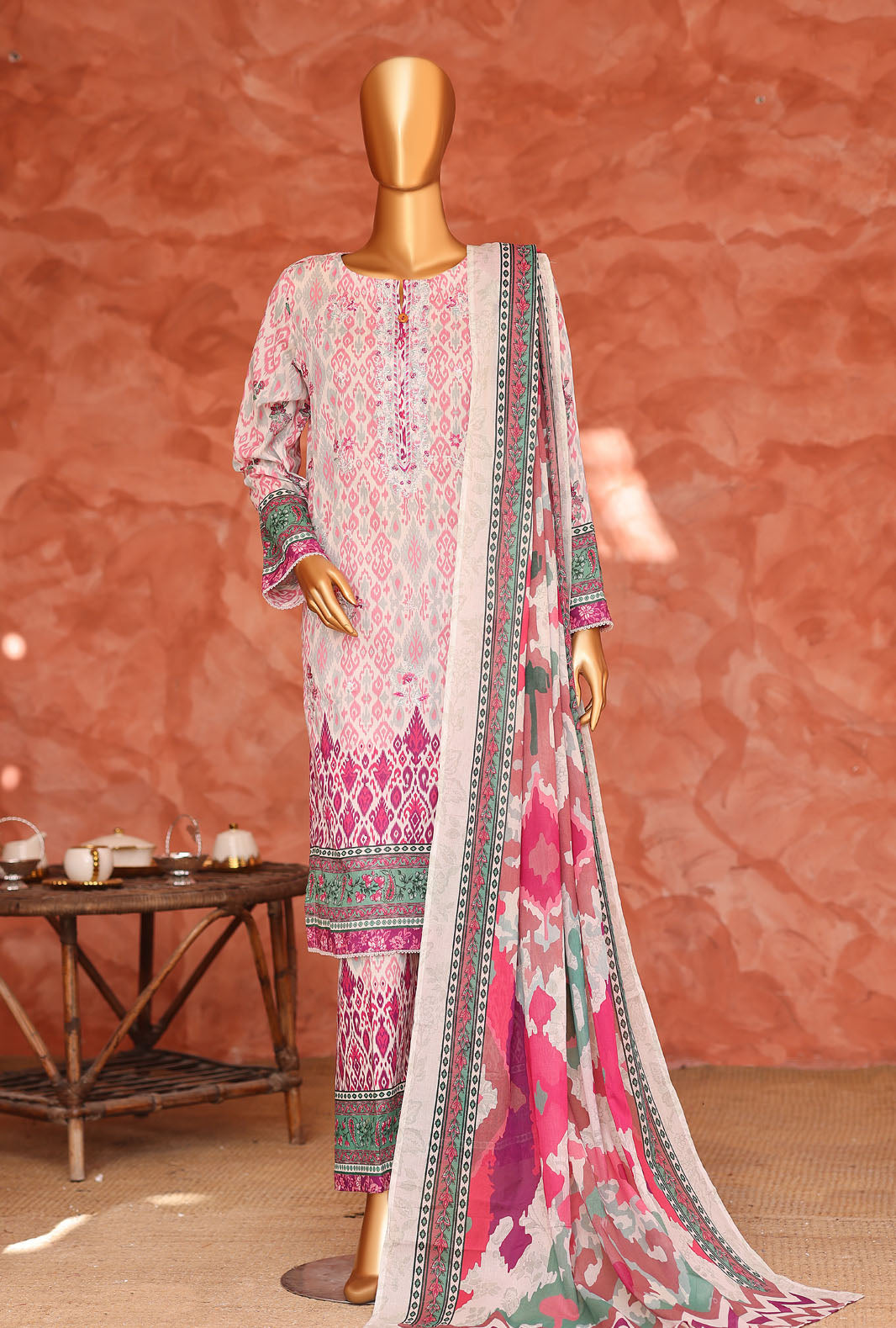 Elegant by HZ Textiles Unstitched Embroidered Lawn 3 Piece Suit EC-1051 Festive Collection