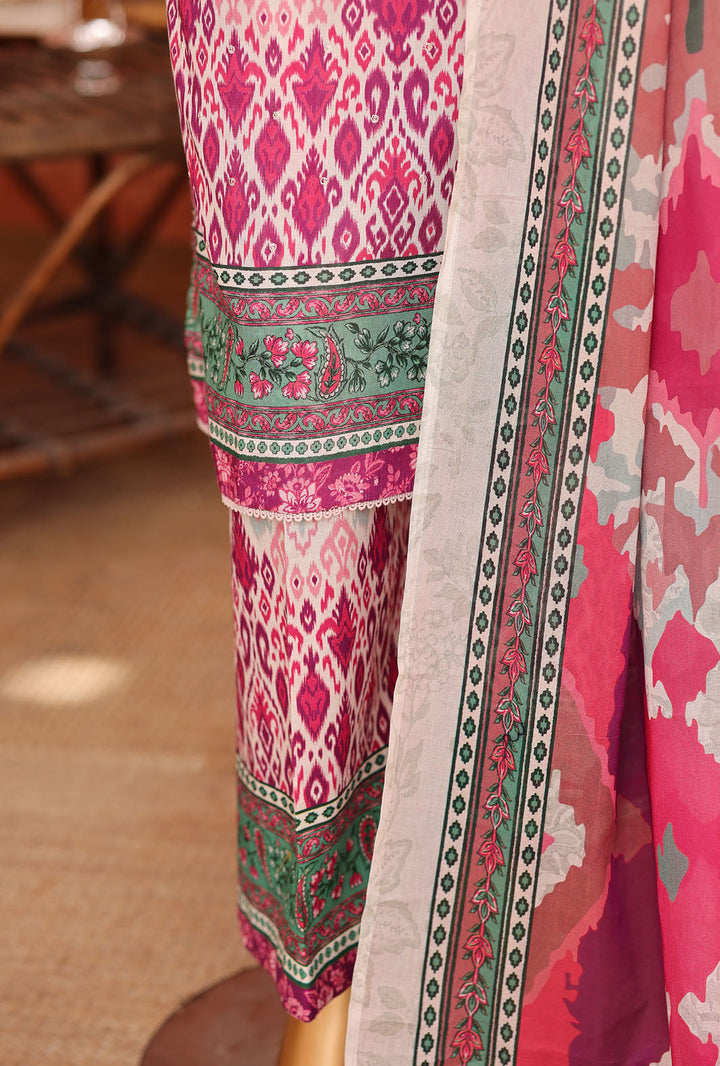 Elegant by HZ Textiles Unstitched Embroidered Lawn 3 Piece Suit EC-1051 Festive Collection