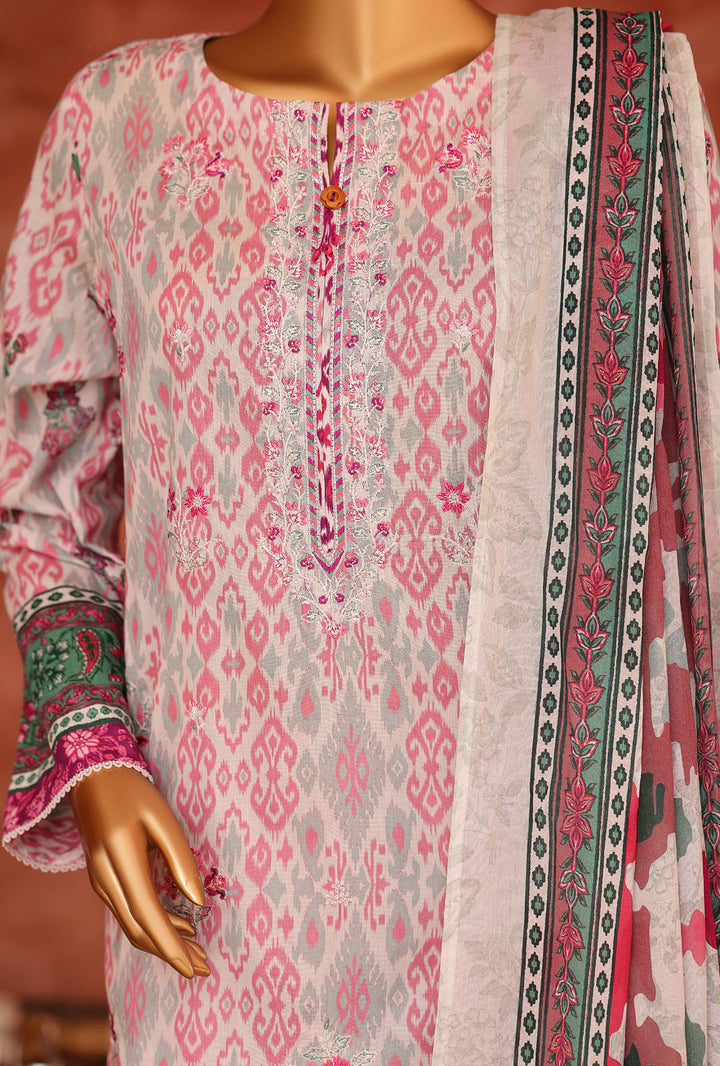 Elegant by HZ Textiles Unstitched Embroidered Lawn 3 Piece Suit EC-1051 Festive Collection