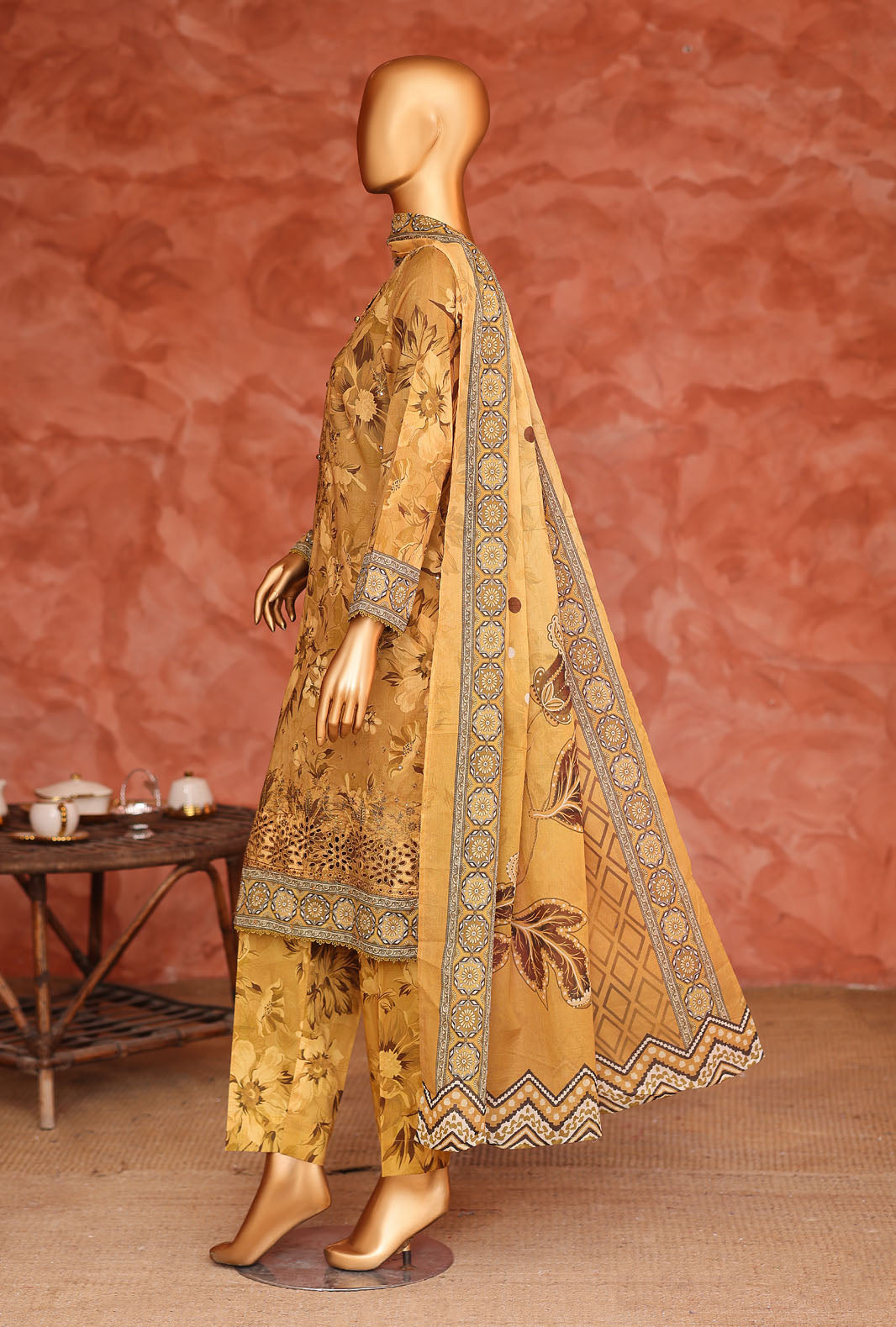 Elegant by HZ Textiles Unstitched Embroidered Lawn 3 Piece Suit EC-1054 Festive Collection