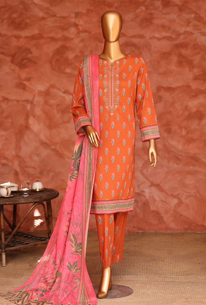 Elegant by HZ Textiles Unstitched Embroidered Lawn 3 Piece Suit EC-1056 Festive Collection