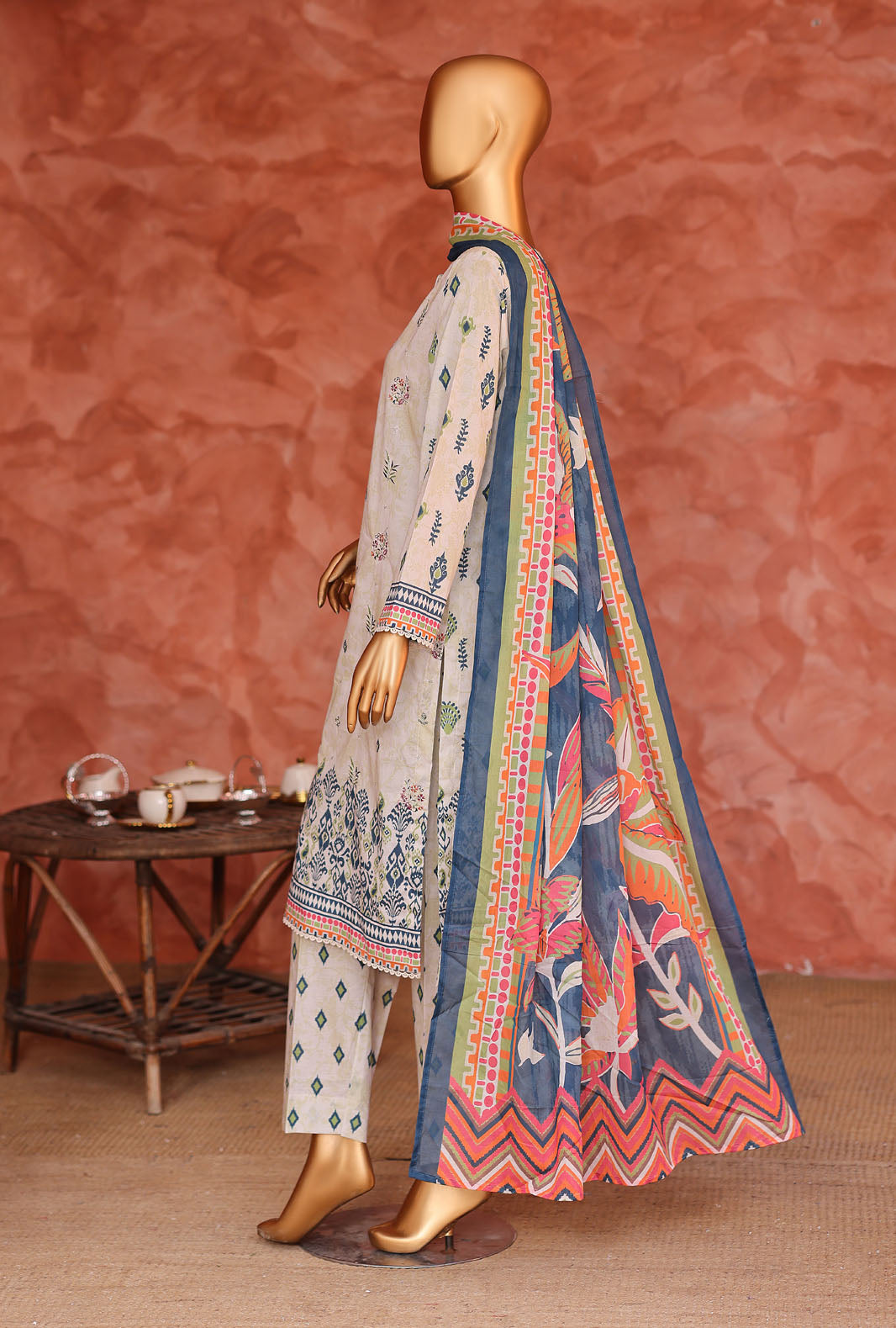 Elegant by HZ Textiles Unstitched Embroidered Lawn 3 Piece Suit EC-1057 Festive Collection