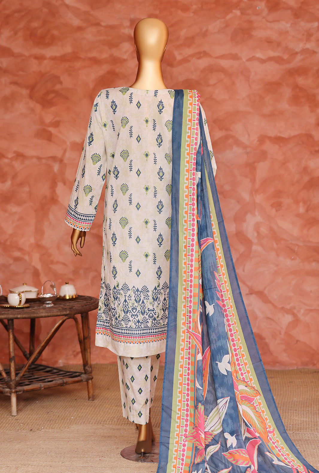 Elegant by HZ Textiles Unstitched Embroidered Lawn 3 Piece Suit EC-1057 Festive Collection