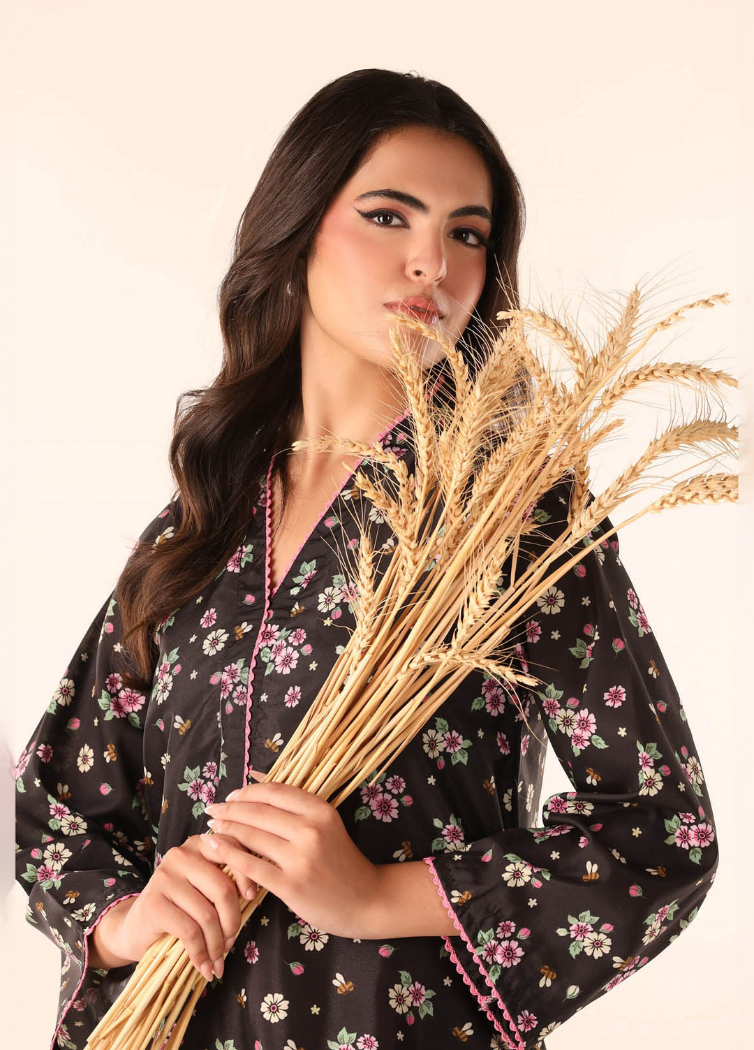 Essential Edit by Raum by Sarb RTW Printed Grip Silk 2 Piece Suit RS26REE ED-03 Black - Casual Collection