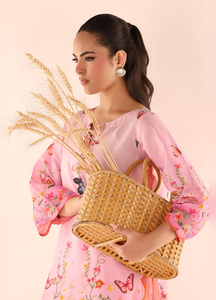 Essential Edit by Raum by Sarb RTW Printed Grip Silk 2 Piece Suit RS26REE ED-04 Coral Pink - Casual Collection