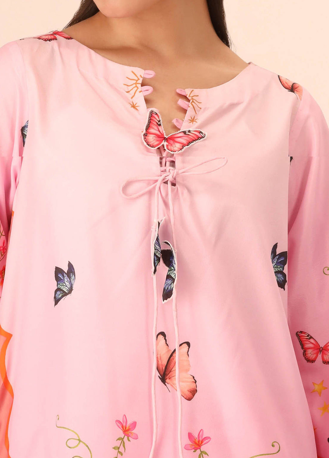 Essential Edit by Raum by Sarb RTW Printed Grip Silk 2 Piece Suit RS26REE ED-04 Coral Pink - Casual Collection