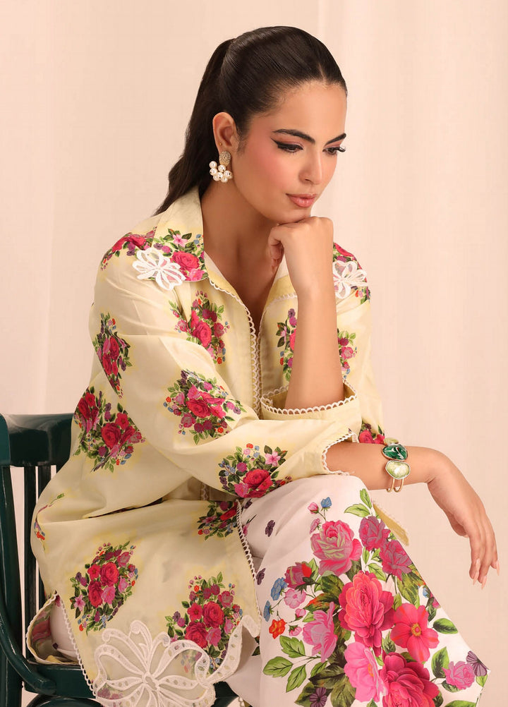 Essential Edit by Raum by Sarb RTW Printed Grip Silk 2 Piece Suit RS26REE ED-04 Coral Pink - Casual Collection