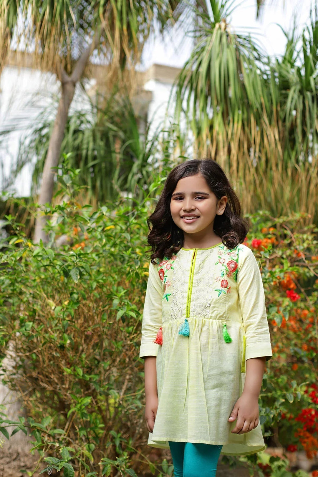 Ochre RTW Embroidered Girls 1 Piece Linen Girls Top OWT-317 - Summer Collection