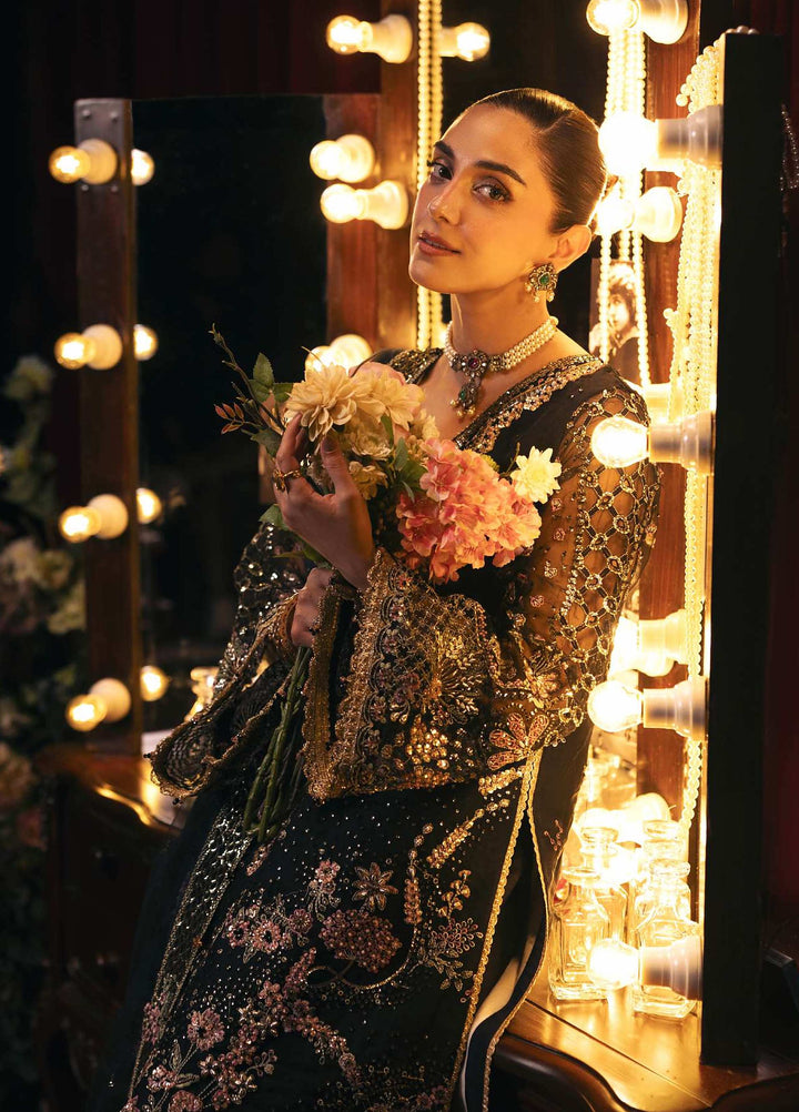 Seranade by Elaf Unstitched Embroidered Poly Net 3 Piece Suit EL26USW Masquerade EHM 05 - Wedding Collection