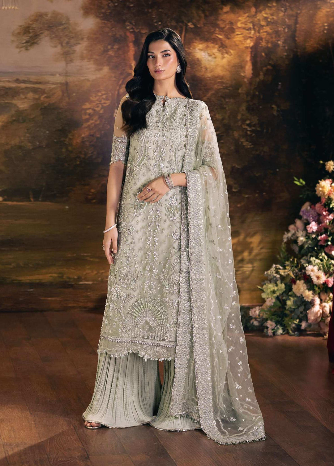 Seranade by Elaf Unstitched Embroidered Organza 3 Piece Suit EL26USW Elysia FHM-08 - Wedding Collection