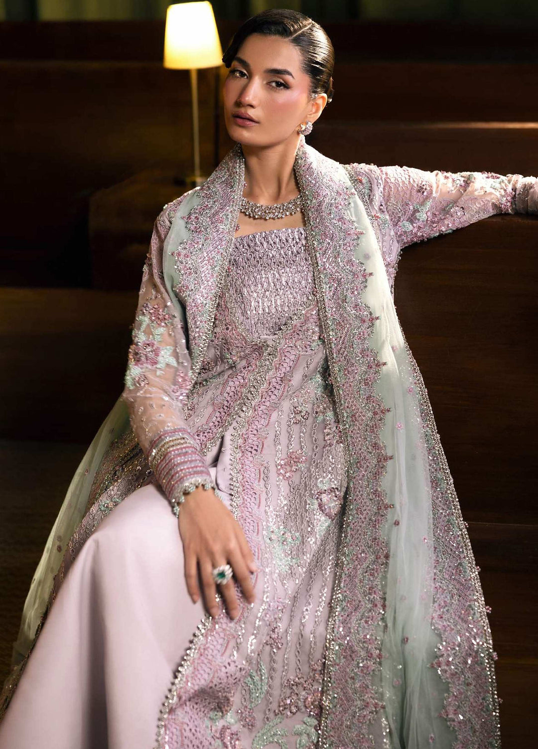 Seranade by Elaf Unstitched Embroidered Organza 3 Piece Suit EL26USW Ophelia EHM-09 - Wedding Collection