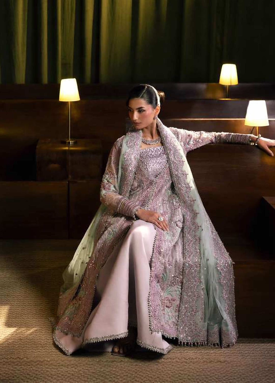 Seranade by Elaf Unstitched Embroidered Organza 3 Piece Suit EL26USW Ophelia EHM-09 - Wedding Collection