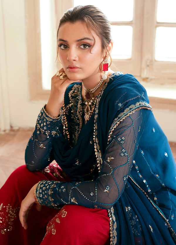 Elinor by Sahane Pret Embroidered Chiffon 3 Piece Suit EL-1807 Megeve - Festive Collection
