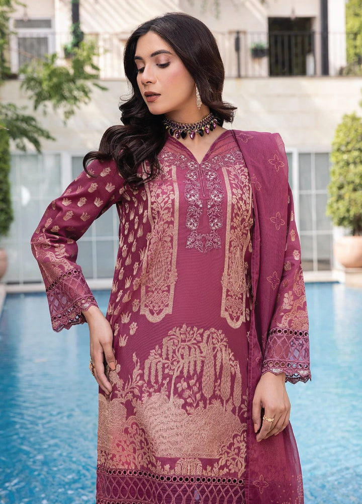 Zuri Pret Embroidered Lawn 3 Piece Suit Emaan JK-21 Mauve