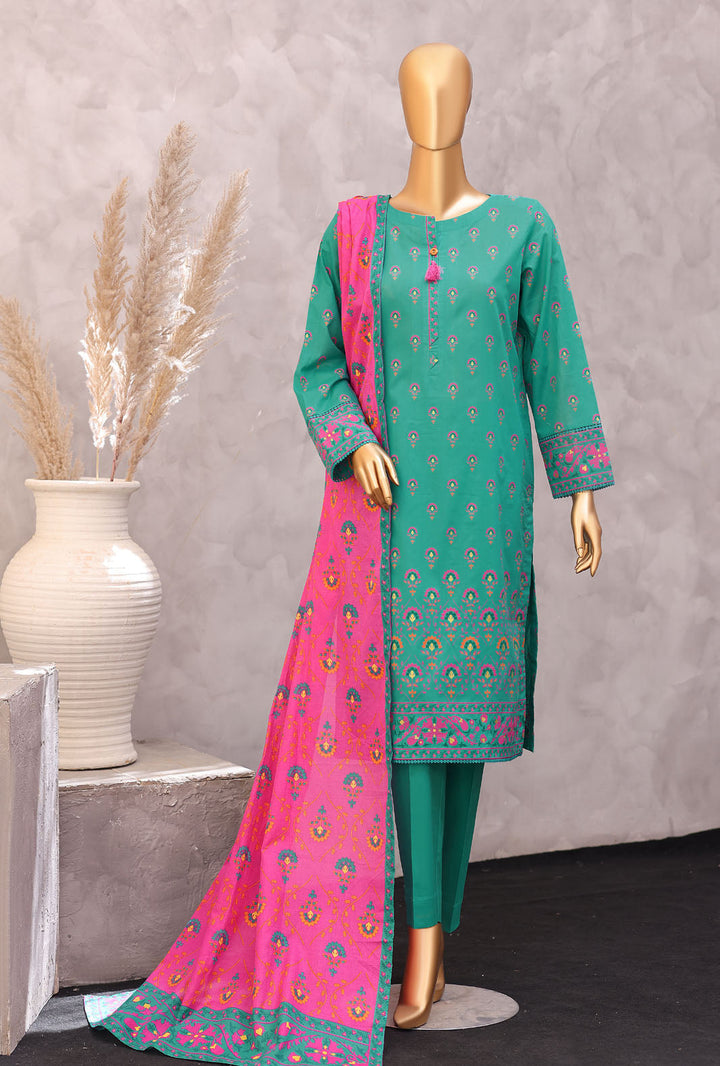 Exclusive by HZ Textiles Unstitched Printed Lawn 3 Piece Suit EPC-7055 - Casual Collection