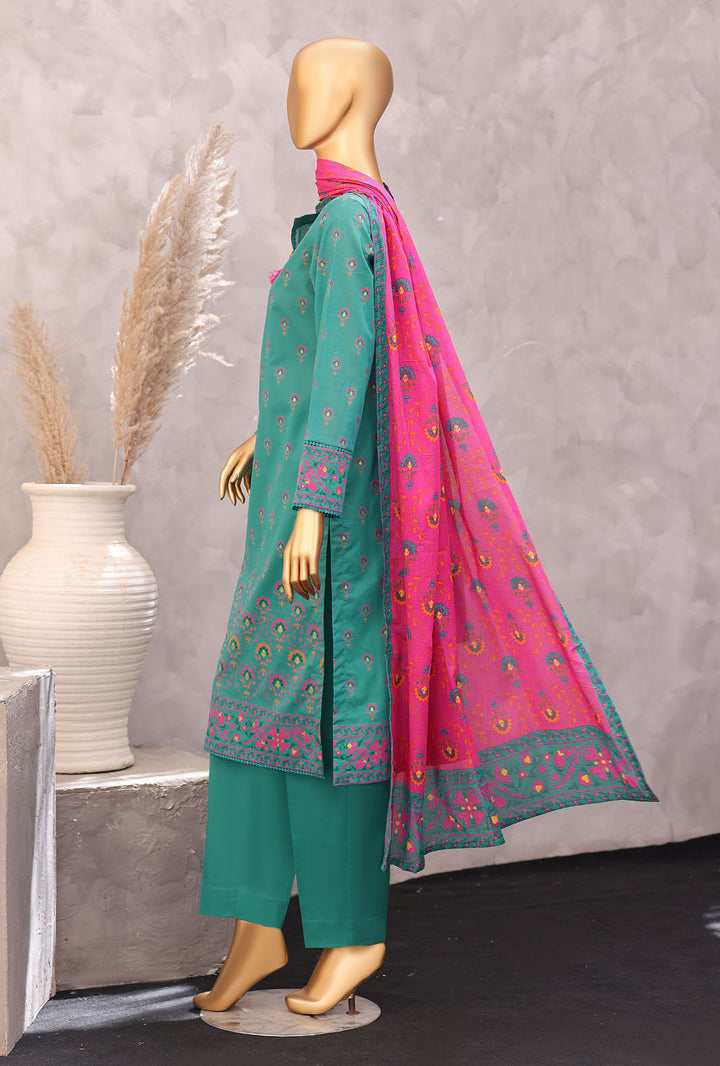 Exclusive by HZ Textiles Unstitched Printed Lawn 3 Piece Suit EPC-7055 - Casual Collection
