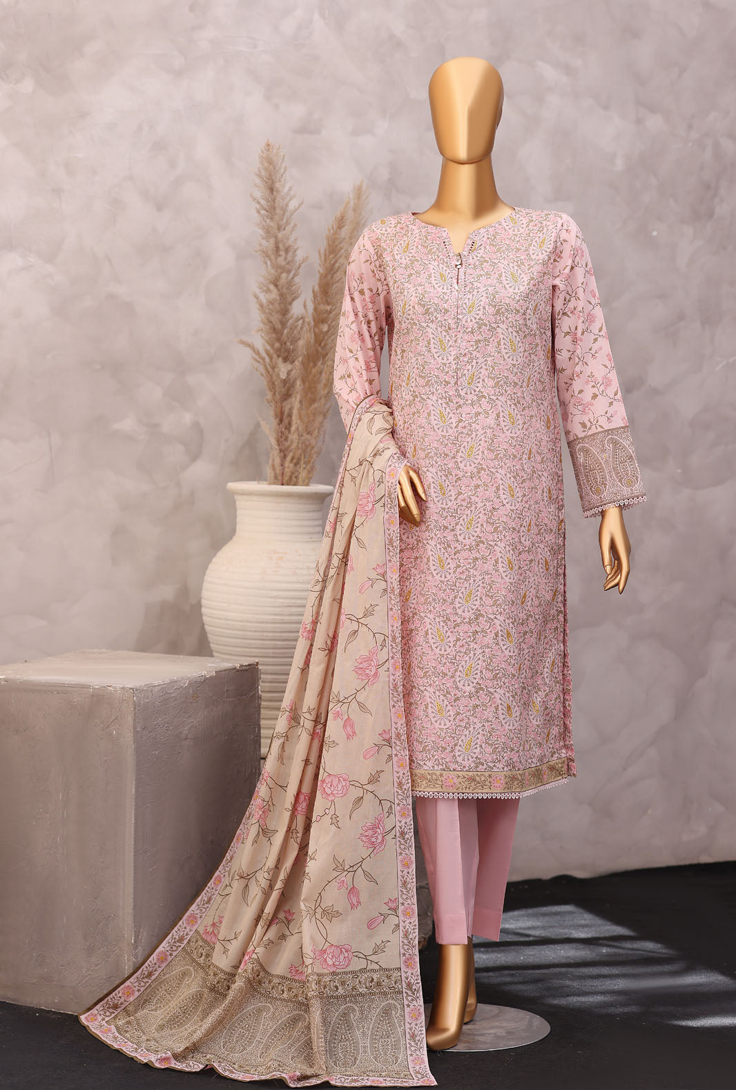 Exclusive by HZ Textiles Unstitched Printed Lawn 3 Piece Suit EPC-7057 - Casual Collection