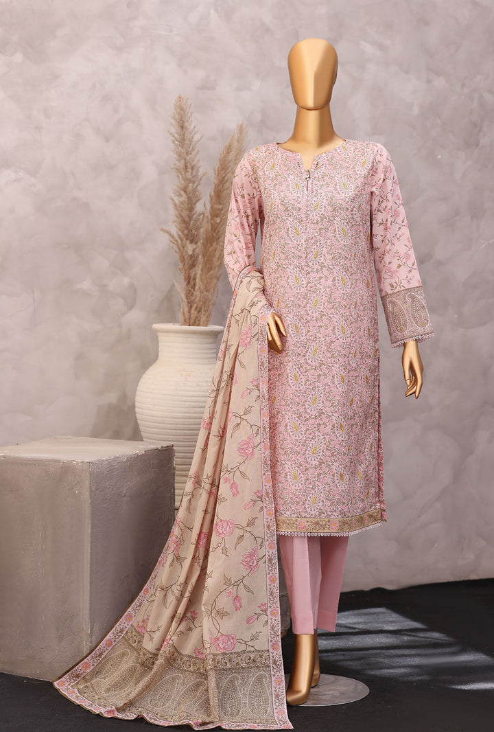 Exclusive by HZ Textiles Unstitched Printed Lawn 3 Piece Suit EPC-7057 - Casual Collection