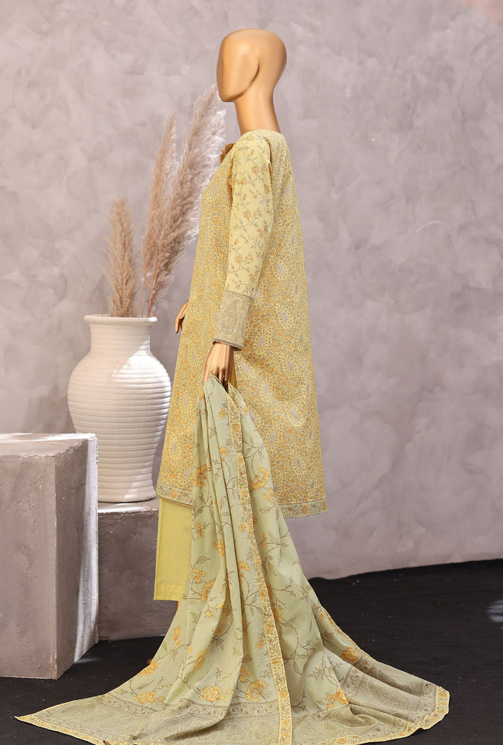 Exclusive by HZ Textiles Unstitched Printed Lawn 3 Piece Suit EPC-7058 - Casual Collection