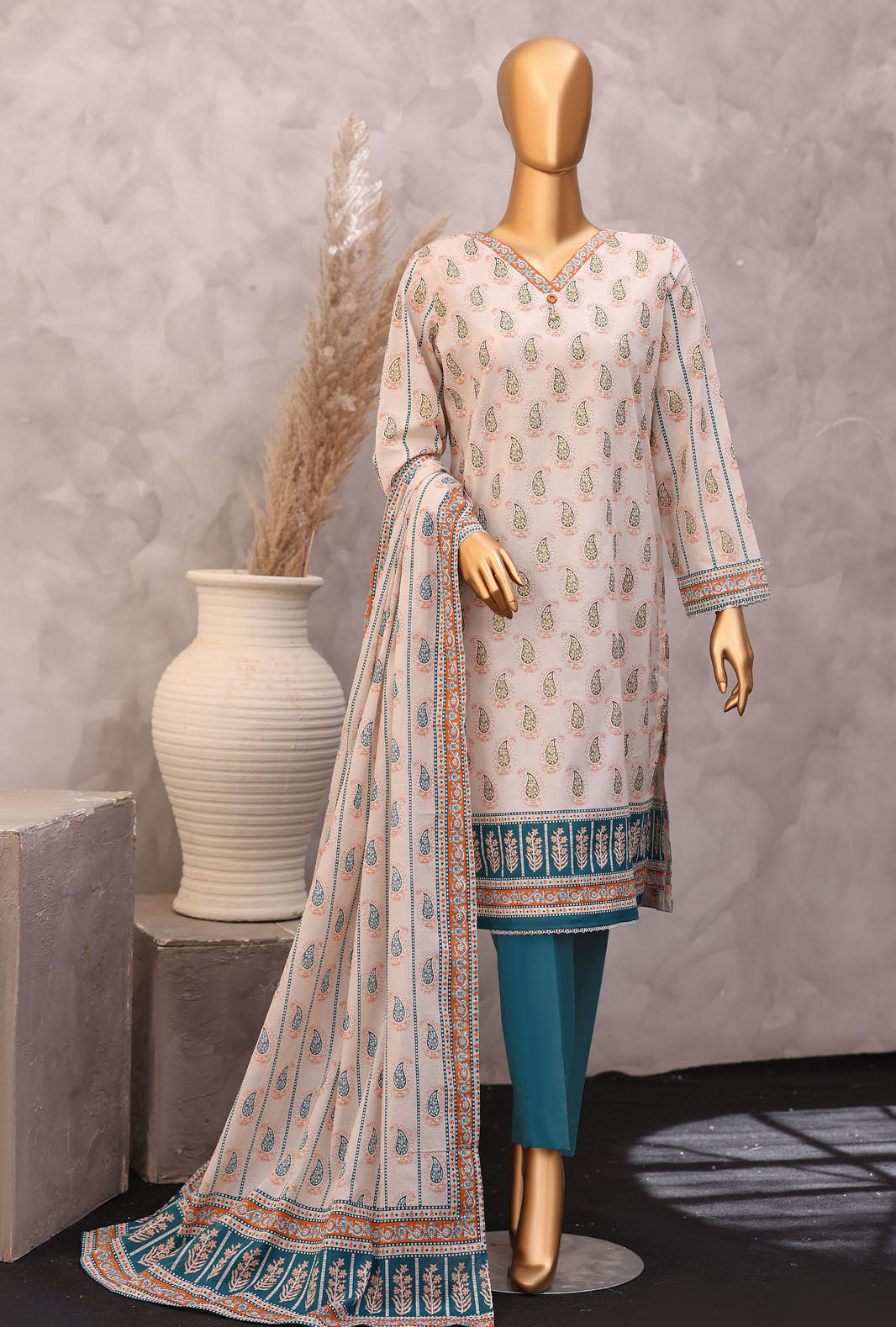 Exclusive by HZ Textiles Unstitched Printed Lawn 3 Piece Suit EPC-7061 - Casual Collection