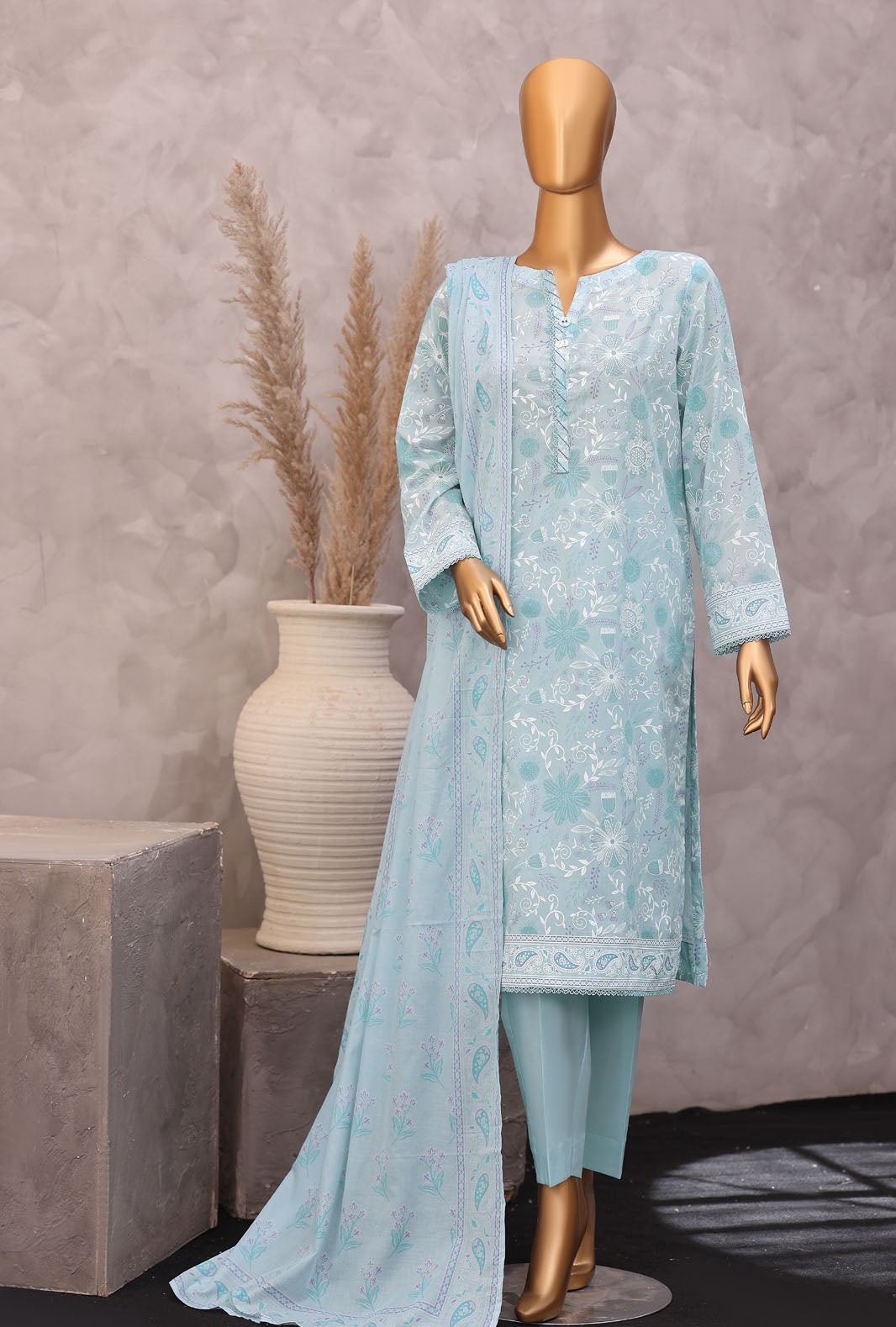Exclusive by HZ Textiles Unstitched Printed Lawn 3 Piece Suit EPC-7062 - Casual Collection
