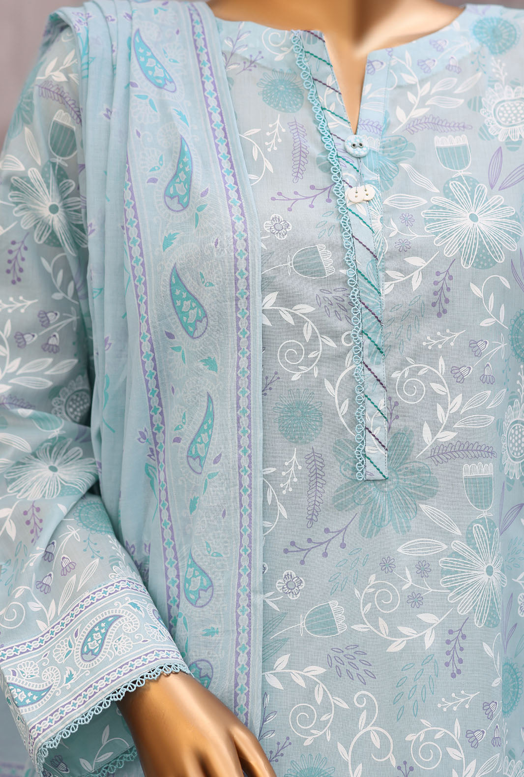 Exclusive by HZ Textiles Unstitched Printed Lawn 3 Piece Suit EPC-7062 - Casual Collection