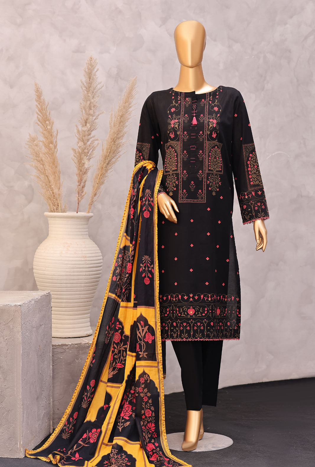 Exclusive by HZ Textiles Unstitched Printed Lawn 3 Piece Suit EPC-7063 - Casual Collection