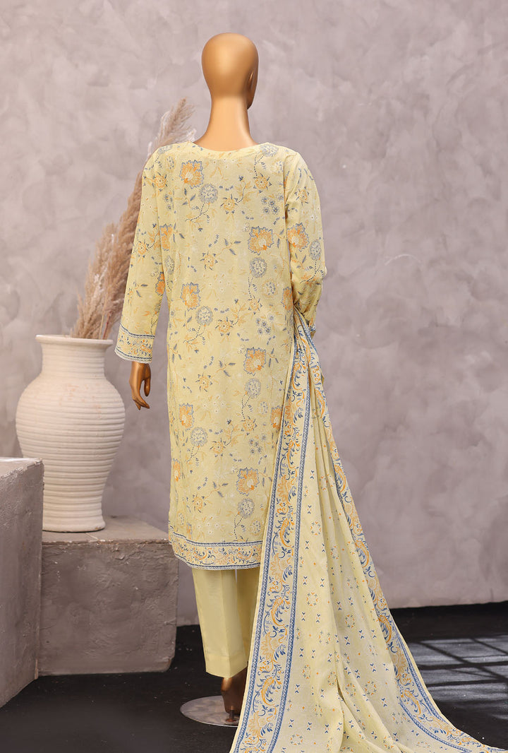 Exclusive by HZ Textiles Unstitched Printed Lawn 3 Piece Suit EPC-7064 - Casual Collection