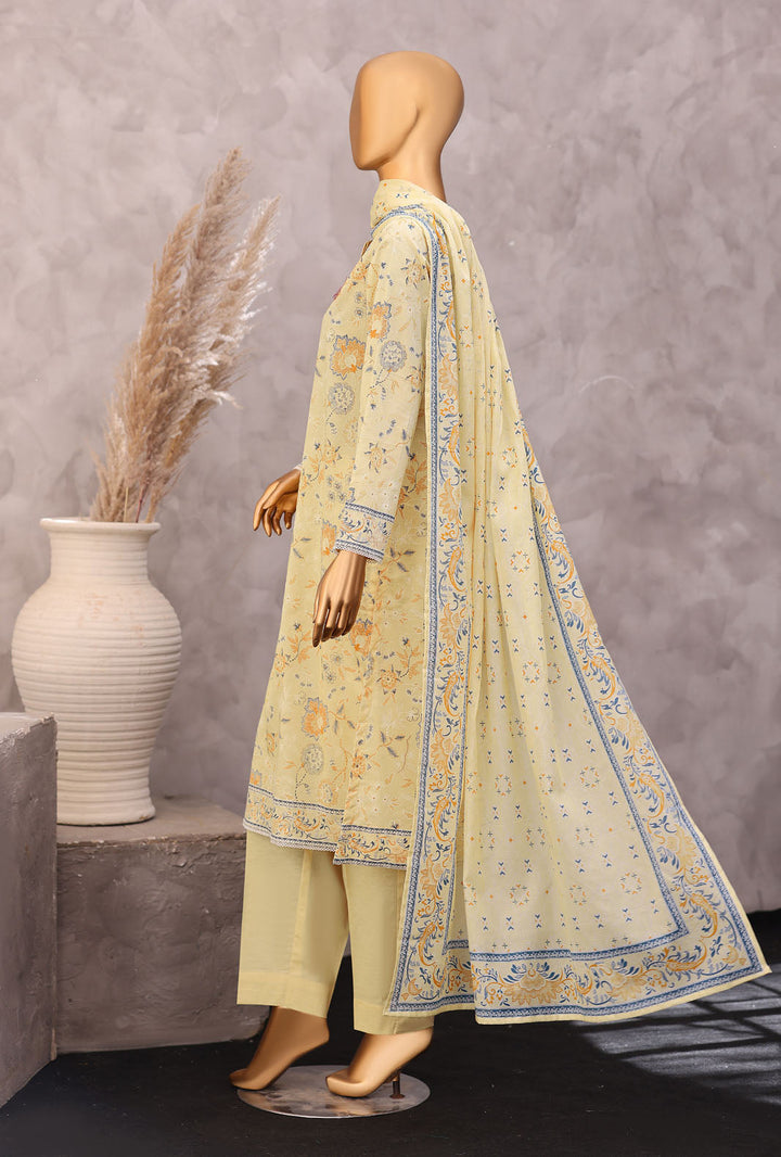 Exclusive by HZ Textiles Unstitched Printed Lawn 3 Piece Suit EPC-7064 - Casual Collection