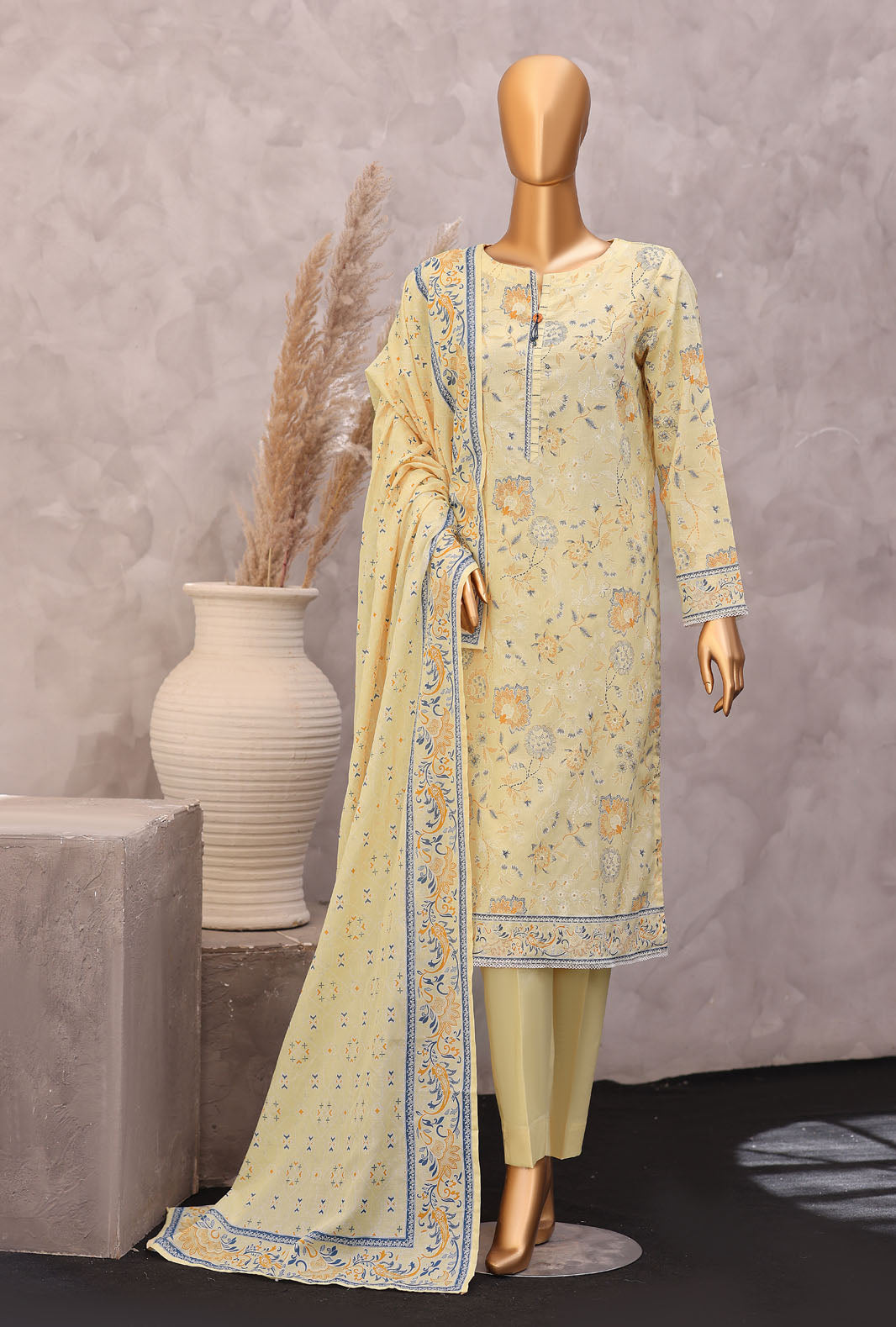 Exclusive by HZ Textiles Unstitched Printed Lawn 3 Piece Suit EPC-7064 - Casual Collection
