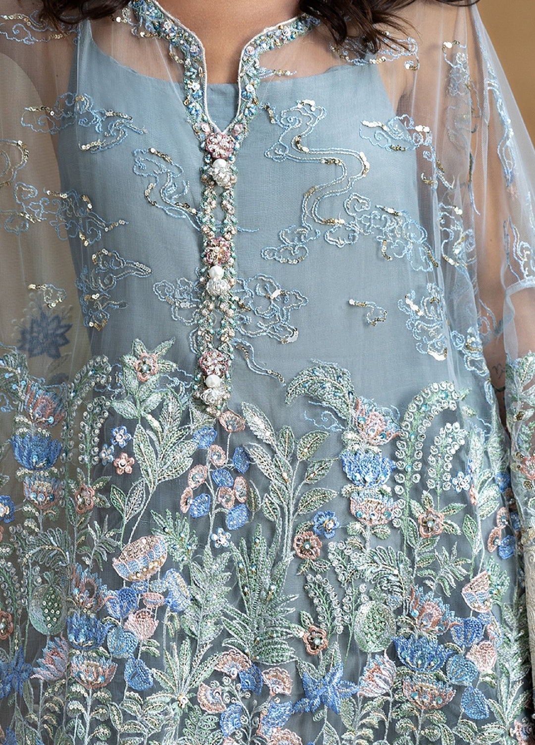 Lavie Haute by Esmel Unstitched Wedding Embroidered Net Suits 3 Piece EML25WU D-106 Evania - Wedding Collection